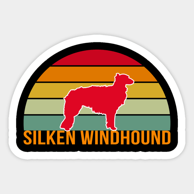 Silken Windhound Vintage Silhouette Sticker by khoula252018